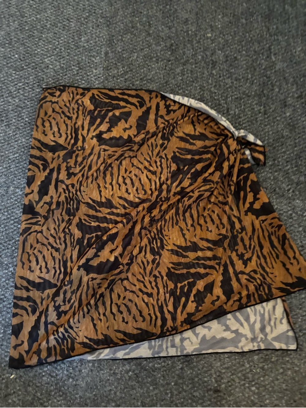 Brown Tiger-Print Swim Coverup Sarong